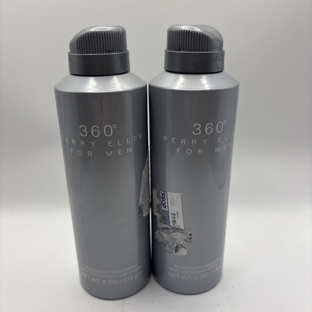 360 by Perry Ellis For Men Deodorizing Body Spray 6 Oz / 170 G 2‎ Pack NEW